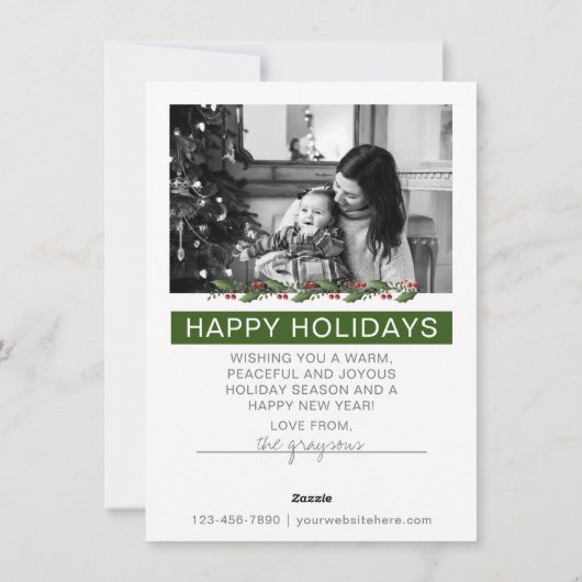 エステ実在ートハッピーホリデーズカードテンプレート シーズンカード (裏面)