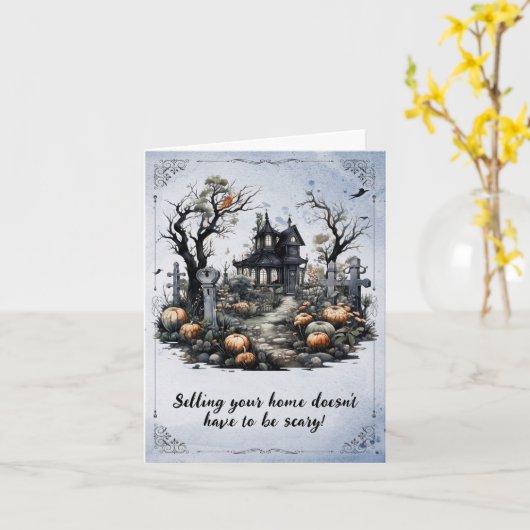 エステ実在ートハロウィーンハ幽霊のよく出るウス カード (黄色い花)