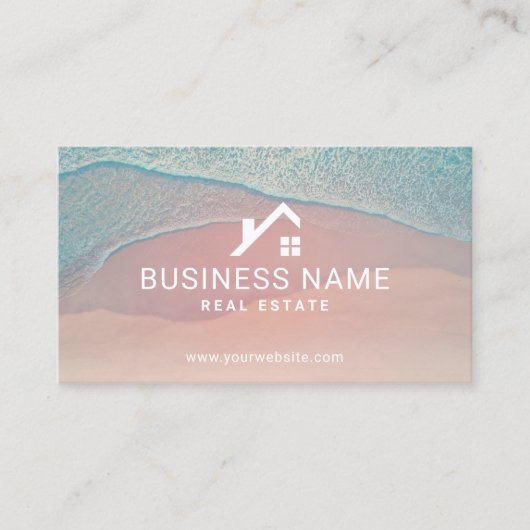 エステ実在ートビーチハウス不動産仲介業者カスタムロゴ 名刺 (正面)