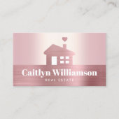 エステ実在ートピンクローズゴールドフォイルフォトエージェントハウス 名刺 (正面)