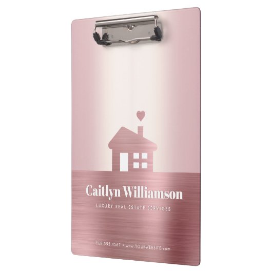 エステ実在ートピンクローズゴールドフォイルブローカーエージェントハウス クリップボード (左)