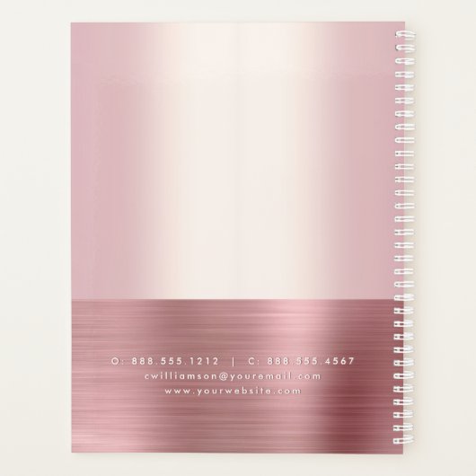 エステ実在ートピンクローズゴールドフォイルブローカーエージェントハウス プランナー手帳 (裏面)