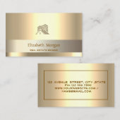 エステ実在ートブローカグリッターハウスルーフ金ゴールド 名刺 (正面/裏面)