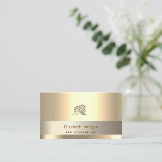 エステ実在ートブローカグリッターハウスルーフ金ゴールド 名刺 (スタンド正面)