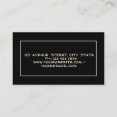 エステ実在ートブローカーハウスルーフ建物ブラック 名刺 (裏面)