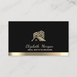 エステ実在ートブローカーハウスルーフ建物ブラック 名刺
