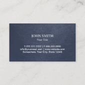 エステ実在ートプロフェッショナルネイビーブルー不動産仲介業者 名刺 (裏面)