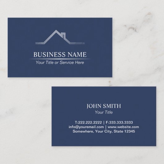 エステ実在ートプロフェッショナルネービーブルー建築 名刺 (正面/裏面)