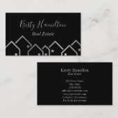 エステ実在ートプロフェッショナルハウス不動産仲介業者シルバー 名刺 (正面/裏面)