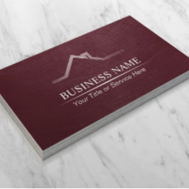 エステ実在ートプロフェッショナルブルガンディレッド不動産仲介業者 名刺