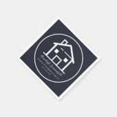 エステ実在ートホワイトネイビーブルービジネス紙 スタンダードカクテルナプキン (角)