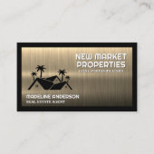 エステ実在ートホームズパームストレース |メタリック金ゴールド 名刺 (正面)