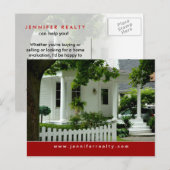 エステ実在ートポストカードホワイトグリーンハウスレッド2 ポストカード (正面/裏面)