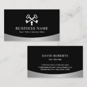 エステ実在ートミニマリスト鍵ハウスロゴ 名刺 (正面/裏面)