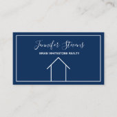 エステ実在ートモダンネイビーブルーミニマル不動産仲介業者 名刺 (正面)