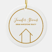 エステ実在ートモダンハウスシックカスタムクリスマス セラミックオーナメント (正面)