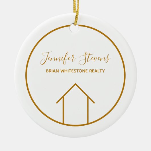 エステ実在ートモダンハウスシックカスタムクリスマス セラミックオーナメント (正面)