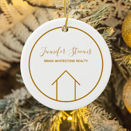 エステ実在ートモダンハウスシックカスタムクリスマス セラミックオーナメント