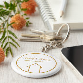 エステ実在ートモダンハウスシック金ゴールドカスタム不動産仲介業者 キーホルダー (側面)