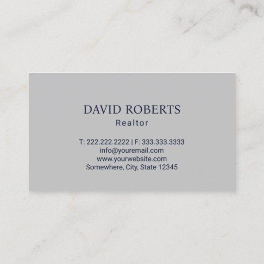 エステ実在ートモダンハウスロゴネイビー&シルバー 名刺 (裏面)