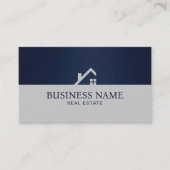 エステ実在ートモダンハウスロゴネイビー&シルバー 名刺 (正面)