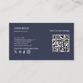 エステ実在ートモダンハウスロゴ濃い灰色Qr 名刺 (裏面)