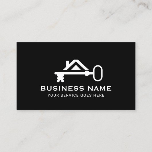 エステ実在ートモダンハウス鍵ロゴ不動産仲介業者 名刺 (正面)