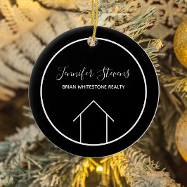 エステ実在ートモダン白黒カスタムハウス セラミックオーナメント