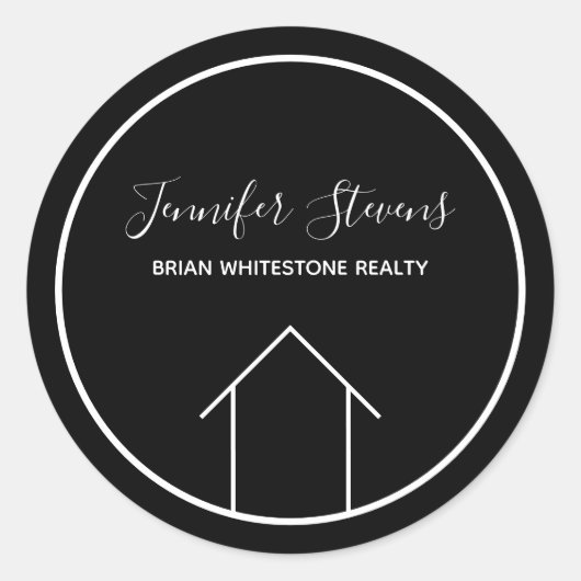 エステ実在ートモダン白黒カスタムハウス ラウンドシール (正面)