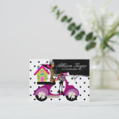 エステ実在ート不動産仲介業者スクーター女子ハウスドット 名刺 (スタンド正面)