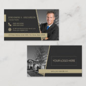 エステ実在ート名刺（黒）金ゴールド19023 名刺 (正面/裏面)