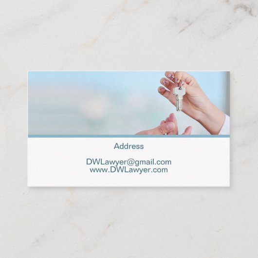 エステ実在ート弁護士ハウス鍵 名刺 (裏面)