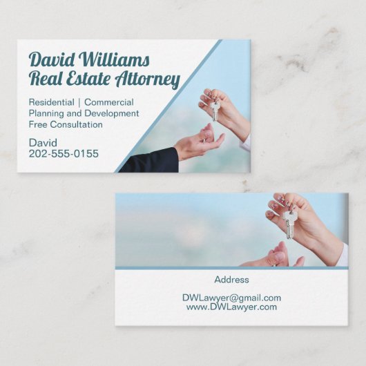 エステ実在ート弁護士ハウス鍵 名刺 (正面/裏面)