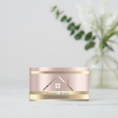 エステ実在ート金ゴールドストライプのハウスルーフバラ金ゴールド 名刺 (スタンド正面)