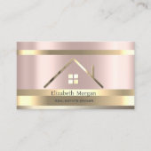 エステ実在ート金ゴールドストライプのハウスルーフバラ金ゴールド 名刺 (正面)