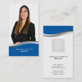 エステ実在ート・ブルーとシルバー・スウッシュの名刺 名刺 (正面/裏面)