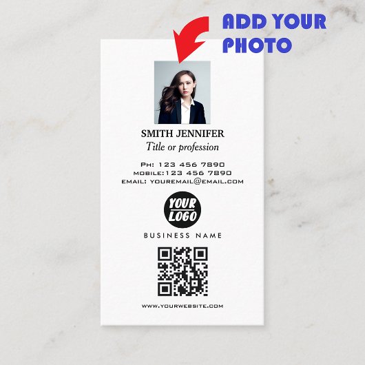 エステ実在ートQRコードプロフェッショナル写真エレガント 名刺