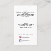 エステ実在ートQRコードプロフェッショナル写真エレガント 名刺 (裏面)