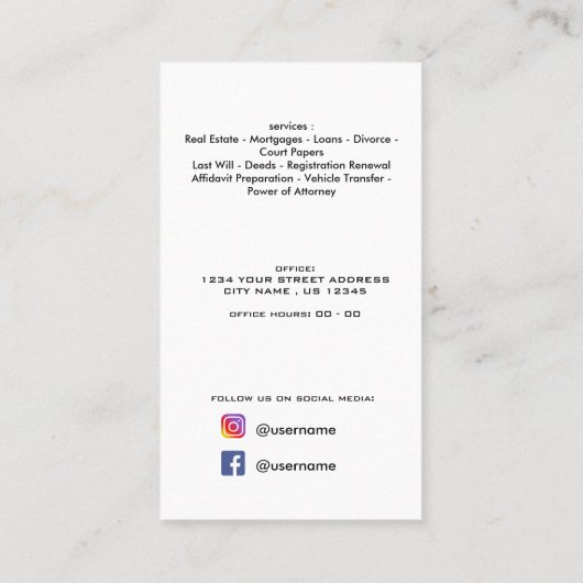 エステ実在ートQRコードプロフェッショナル写真エレガント 名刺 (裏面)