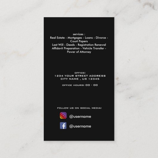 エステ実在ートQRコードプロフェッショナル写真エレガント 名刺 (裏面)