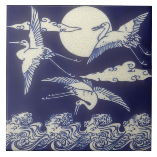 エステ日本のティックアンティークリプロタイル3クレーン タイル (正面)