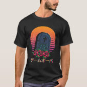 エステ日本のティックフラワーロス上のVaporwaveゲーム Tシャツ (正面)