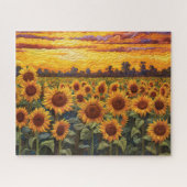 エステ素朴ティックサンフラワーサンセット ジグソーパズル (横)