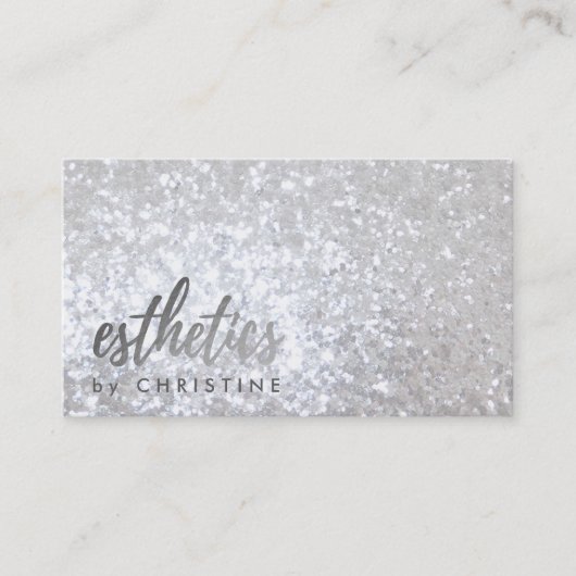 エステ銀フェイクグリッターアポイントメントカード 予約カード (正面)