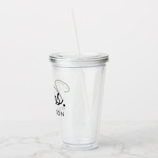 エストカスタム夫人新モダン規エレガント制スクリプト アクリルタンブラー (左)