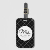エストカスタム夫人新モダン規エレガント制スクリプト ラゲッジタグ (正面縦)