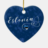 エストニアのハート、エストニア語クリスマスツリーのオーナメント セラミックオーナメント (裏面)