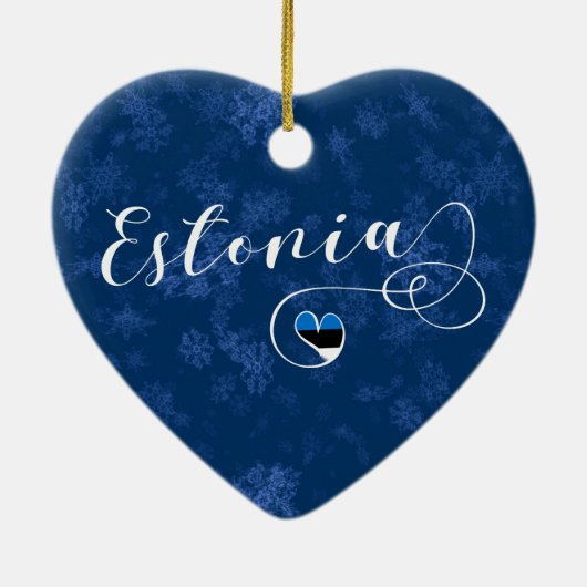 エストニアのハート、エストニア語クリスマスツリーのオーナメント セラミックオーナメント (裏面)