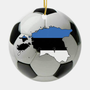 エストニアのフットボールのサッカーのオーナメント セラミックオーナメント