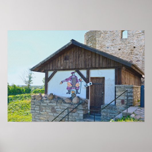 エストニアのラクヴェレ城のトイレの建物 ポスター (正面)